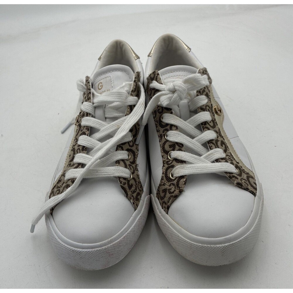 Guess GBG Los Angeles “Ggorila3-C “Women’s Low Top Sneakers 8 1/2 W/Wht &Brown